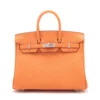 Birkin 25 Togo Hermes orange minian Silver Metal Fittings W 2024