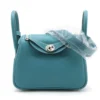Hermès Lindy mini 20 Taurillon Clemence NEW BLUE JEEN Silver Metal Fittings W 2024