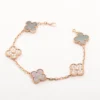 Van Cleef & Arpels Vintage Alhambra 5P Gray shell diamond Bracelet