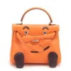 Hermes Kelly Doll Veau Gulliver Orange Silver Metal Fittings 2000