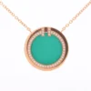 Tiffany T TWO Circle Turquoise diamond Necklace