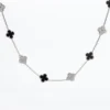 Van Cleef & Arpels Vintage Alhambra 20P Onyx diamond Necklace