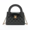 Chanel Matelasse Leather 2 Way Handbag Black