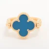 Vintage Alhambra Reversible Blue Agate diamond Ring Van Cleef & Arpels