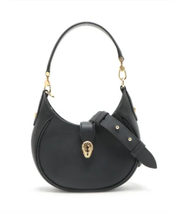 Bulgari Serpenti 2 Way Shoulder Bag Black
