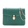 Bulgari Serpenti Leather Shoulder Bag Green