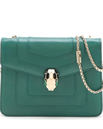 Bulgari Serpenti Leather Shoulder Bag Green