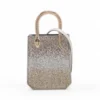 Bvlgari Serpenti Leather rhinestone 2 Way Handbag Beige