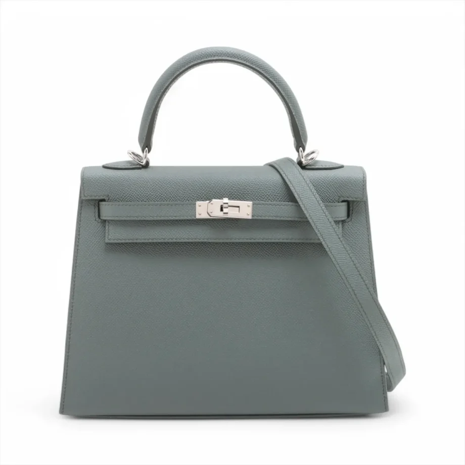 Hermes Kelly 25 Veau Epsom Ardoise Silver 