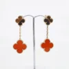 Magic Alhambra Carnelian Tiger earrings eye Piercing Van Cleef & Arpels