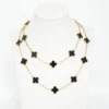 Van Cleef & Arpels Vintage Alhambra 20P Onyx Necklace