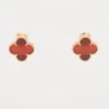 Vintage Alhambra earrings Carnelian Piercing Van Cleef & Arpels