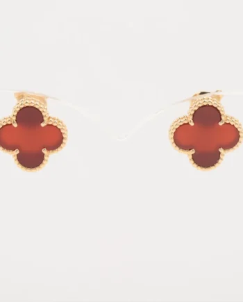 Vintage Alhambra earrings Carnelian Piercing Van Cleef & Arpels