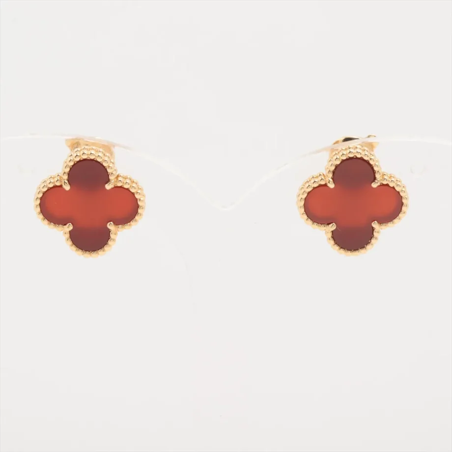 Vintage Alhambra earrings Carnelian Piercing Van Cleef & Arpels