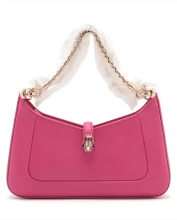Bvlgari Serpenti Leather 2 Way Shoulder Bag Pink
