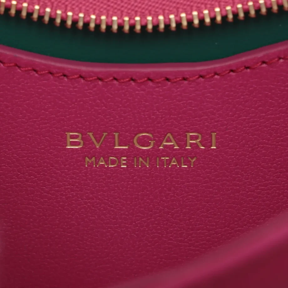 Bvlgari Serpenti Leather 2 Way Shoulder Bag Pink