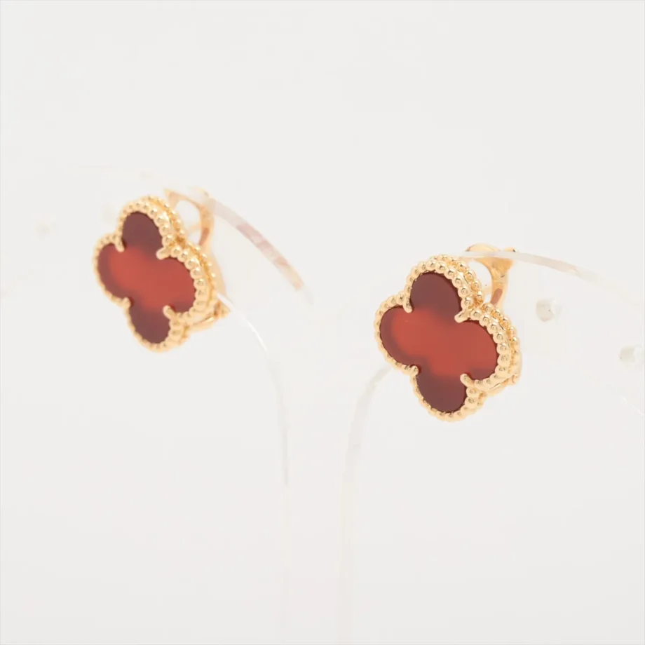 Vintage Alhambra earrings Carnelian Piercing Van Cleef & Arpels