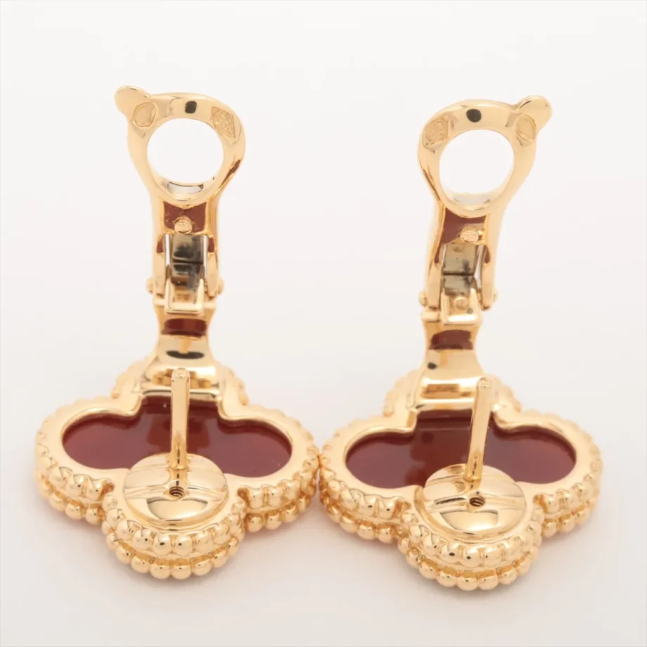 Vintage Alhambra earrings Carnelian Piercing Van Cleef & Arpels