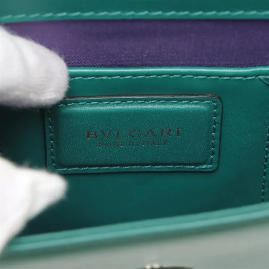 Bulgari Serpenti Leather Shoulder Bag Green