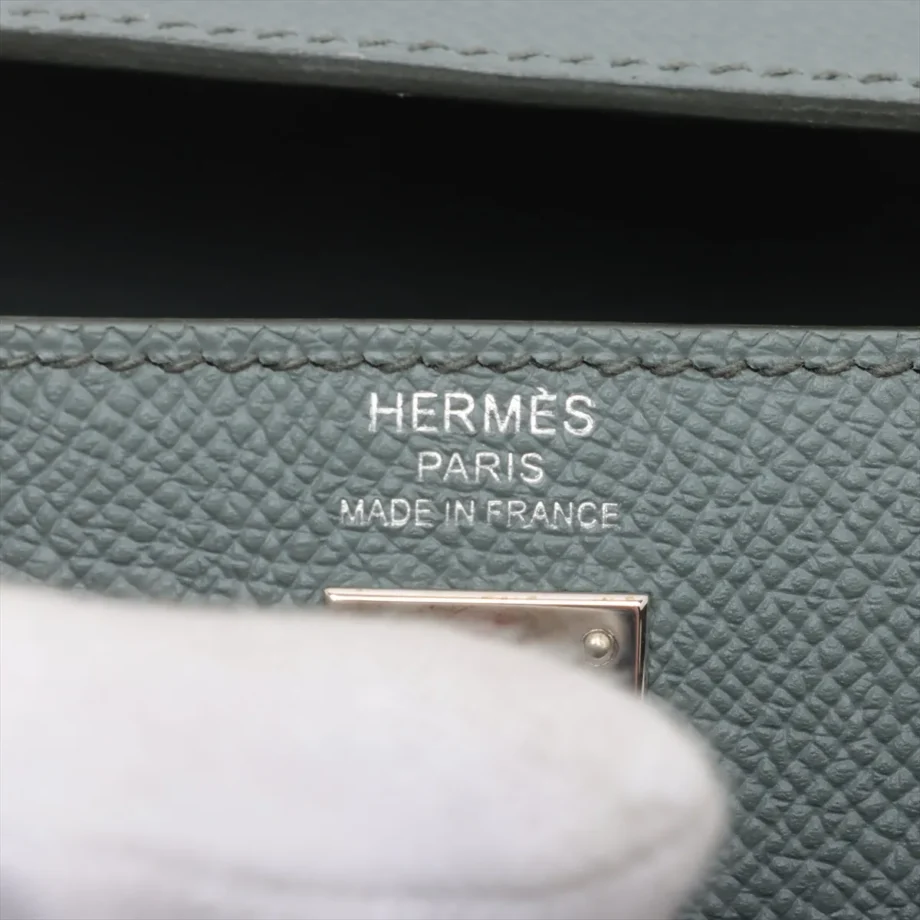 Hermes Kelly 25 Veau Epsom Ardoise Silver