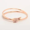 Double Row Hinged Bangle Tiffany Knot Bracelet