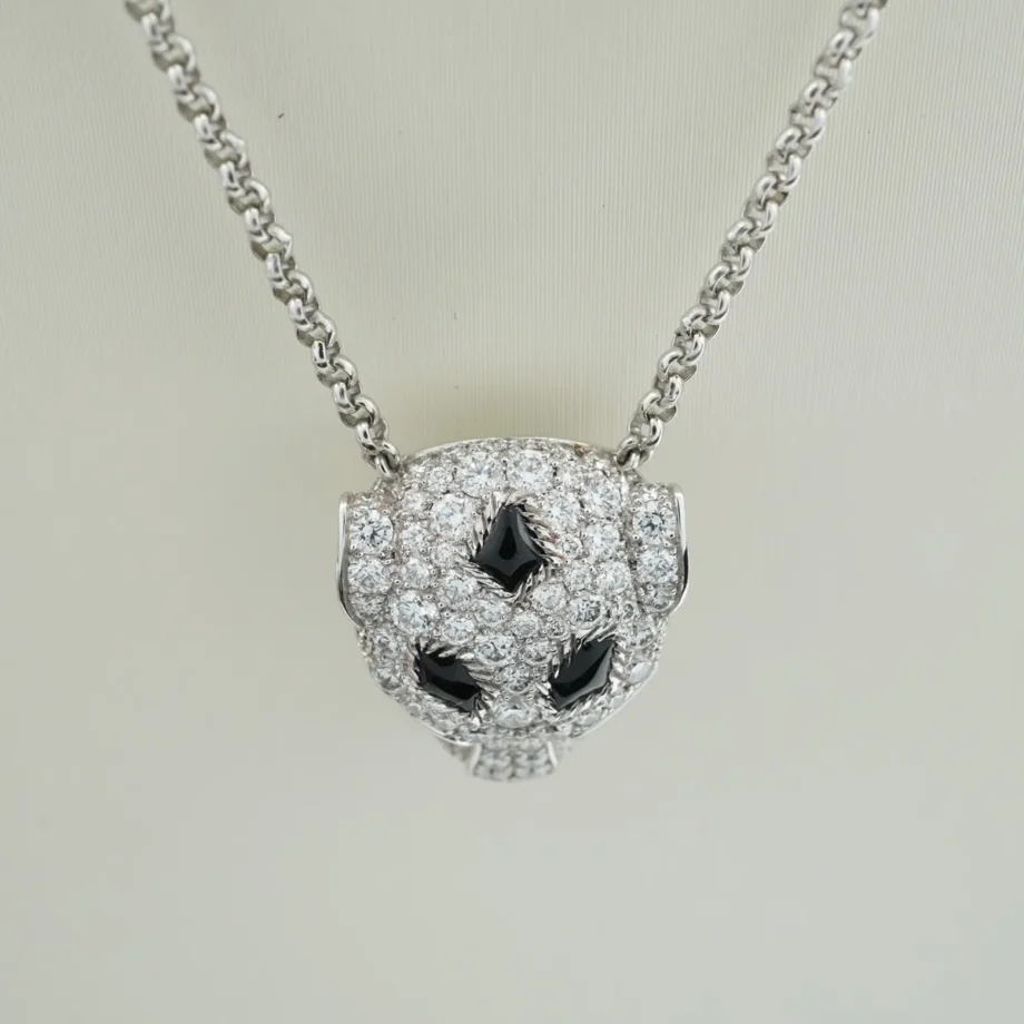 Cartier Panthère Pendant Paved diamond Emerald Necklace
